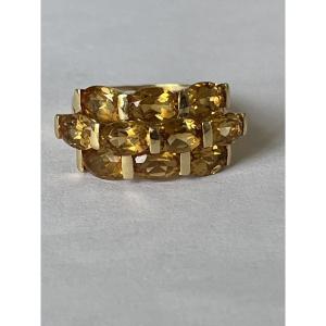 7078 - Vintage Yellow Gold Citrine Ring