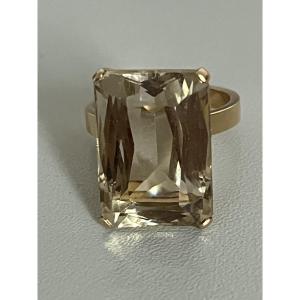 7209- Citrine Rose Gold Ring 20.00 Ct