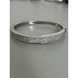 7211- Rigid Bracelet White Gold Diamonds 4.00 Ct