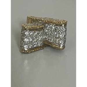 7223 - Knot Ring In Yellow And Grey Gold With 2.00 Ct Diamonds