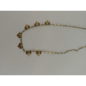 6602 - Filigree Necklace In Yellow Gold With Art Nouveau Motifs