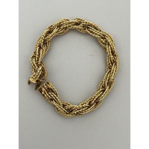 6735 - Vintage Yellow Gold Twisted Bracelet 44g 1970s