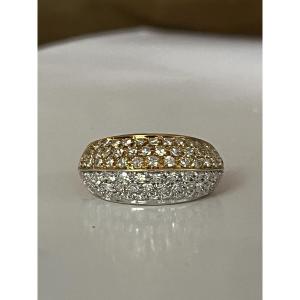 6904 - Vintage Yellow And Grey Gold Diamond Ring