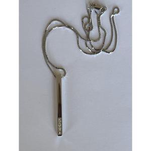 7039- Gucci Pendant In White Gold With Diamonds