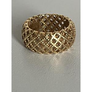 7198 - Yellow Gold Band Ring Signed Gucci