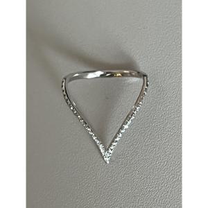 7288- Djula Ring, White Gold With Diamonds