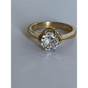 7262 - Yellow Gold Solitaire Ring With 1.01 Ct Diamond