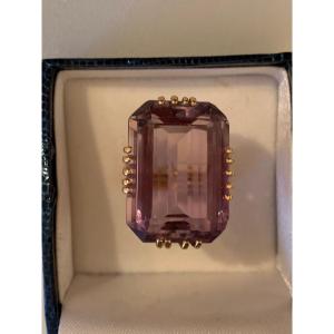 867 - Important Vintage Yellow Gold Amethyst Ring