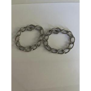 5634a - Gay Freres Twisted Grey Gold Bracelet