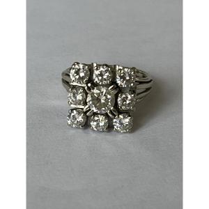 7085 - Vintage Ring In White Gold With 2.00 Ct Diamonds