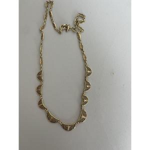 7316 - Yellow Gold Drapery Necklace