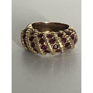 7373 - Vintage Yellow Gold Ruby Ring