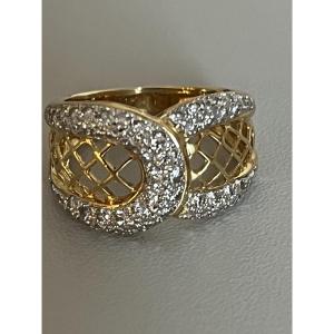 7380 - Vintage Yellow Gold Diamond Band Ring