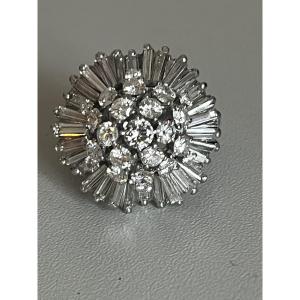 6505 - Vintage Platinum Ring With 5.00 Ct Diamonds