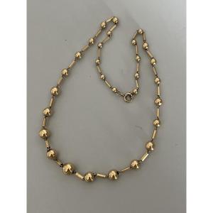 7241- Yellow Gold Bead Necklace 18 G