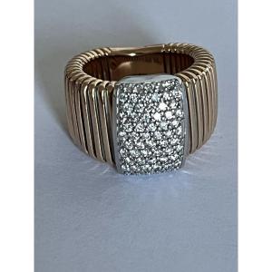7279 - Yellow And Grey Gold Diamond Band Ring