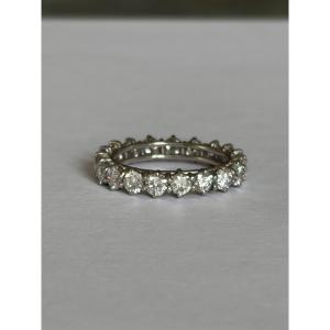 7377 - American Wedding Ring Platinum Diamonds 3.50 Ct