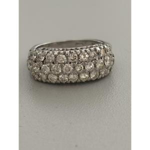 7424 - Vintage Band Ring White Gold 1.60 Ct Diamonds