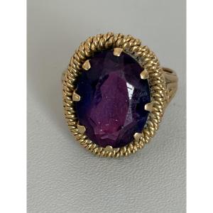 7503 - Vintage Yellow Gold Alexandrite Synthetic Ring
