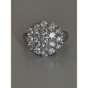 7538 - Flower Ring White Gold Diamonds 2.60 Ct