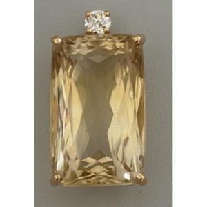 6927 - Yellow Gold Citrine Diamond Pendant