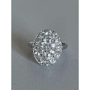 7436 - Antique White Gold Diamond Ring