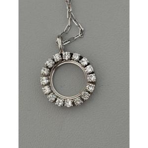 3265 - Round White Gold Diamond Pendant