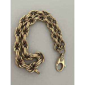 7114 - Yellow Gold Byzantine Mesh Bracelet 38 G