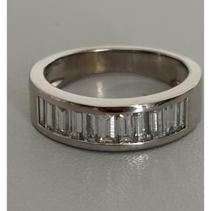 7202e- Half-ring White Gold Baguette Diamonds 1.10 Ct
