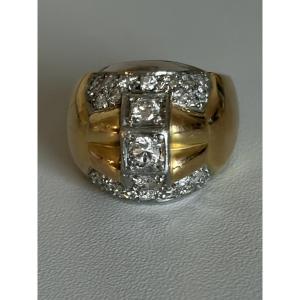 7643- Yellow Gold Diamond Dome Ring