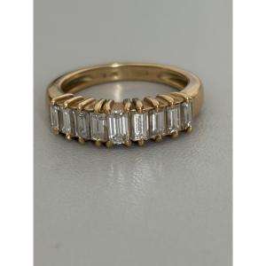 7651- Yellow Gold Diamond Baguette Ring