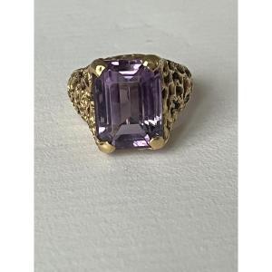 5147- Vintage Ring Yellow Gold Amethyst