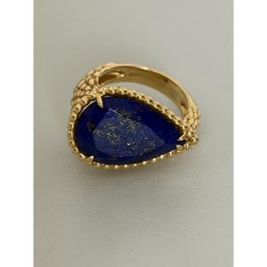 7619- Ring Boucheron Serpent Yellow Gold Lapis Lazuli
