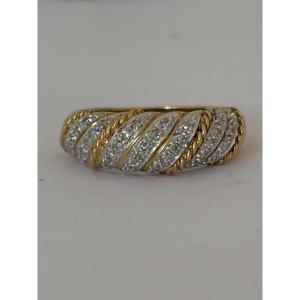 7633- Vintage Wedding Band Ring Yellow Gold Diamonds