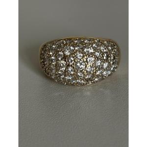 7634- Ring Dôme Vintag Yellow Gold Diamonds 3,00 Ct
