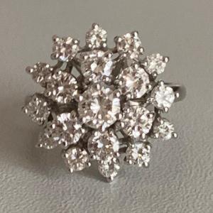 2616 – White Gold Diamond Flower Ring