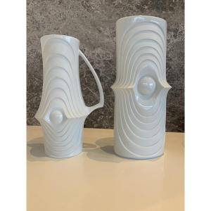 Royal Porzellan Bavaria Kpm Swing Vase Set