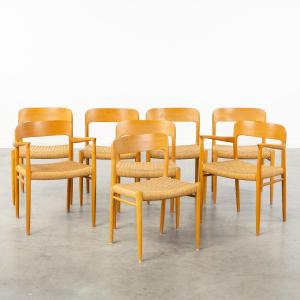 Set Of 8 Chairs By Niels Otto Møller For Jl Møllers Møbelfabrik  