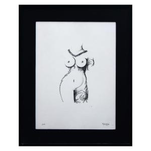 Pointillist Nude By Modeste Roldan 
