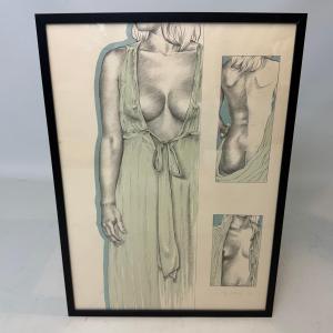 Lithograph Of A Female Nude By Eddy Thomas 