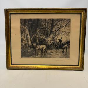 Etching ‘in The Woods By Alfred Bastien