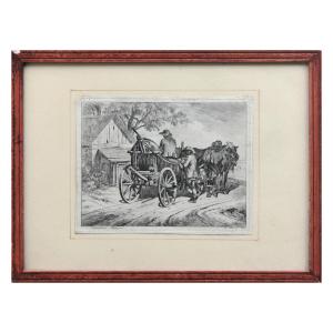 Engraving "the Austrian Cabbage Growers" By Johann Adam Klein