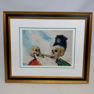 "skeletons Fighting Over A Smoked Herring" After James Ensor