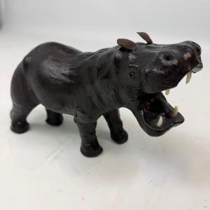 Mid-century Leather Hippopotamus 