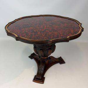 Gueridon With Tortoiseshell Veneer Marquetry By Maison Franck