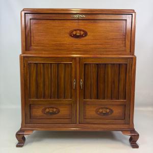 Art Deco Furniture Decorated With Oval Medallions In Marquetry