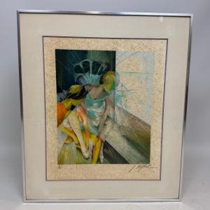 Lithograph "the Dancers" By Raymond Poulet