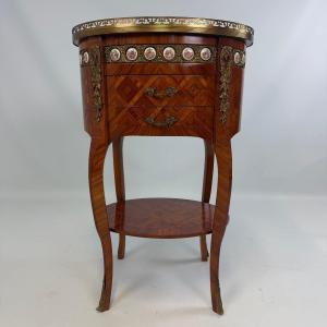 Louis XV-style Side Table With Ceramic Medallions