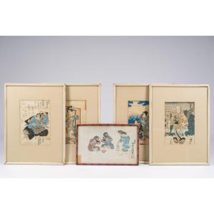 Set Of 5 Ukiyo-e Prints