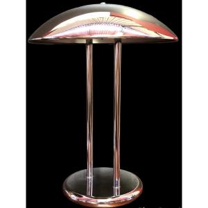 Vintage Chrome Mushroom Lamp By Robert Sonneman, 1970s.